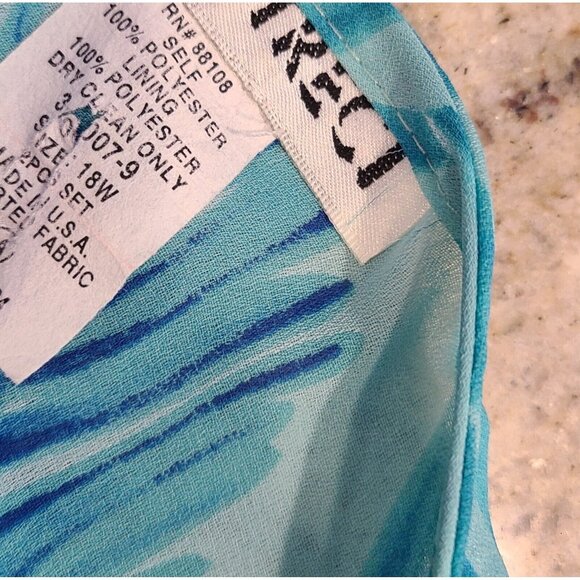 JW Treci 2 Piece Maxi Floral Dress Blazer Plus Size 18 Tie Front Tropical Beachy - Picture 12 of 16